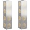 vidaXL Solar LED Pad Licht 2 pcs Zilver Roestvrij staal