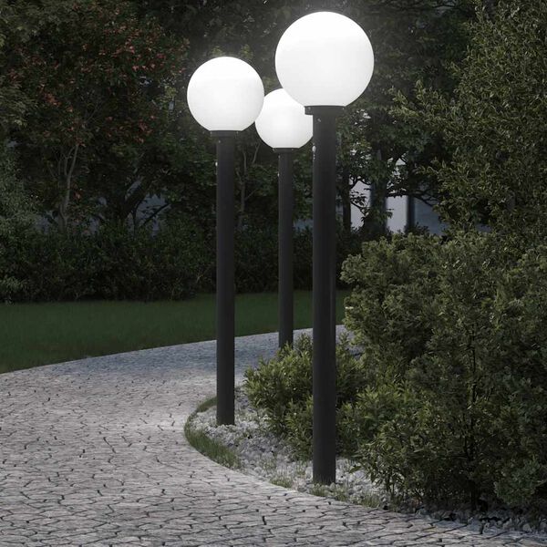 vidaXL Bolderverlichting met sensor 3 stuks 120 cm Zwart IP44