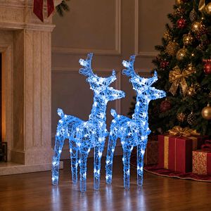 vidaXL Kerstrendieren 2 st 80 LED's acryl blauw