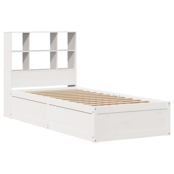 vidaXL Bedframe zonder matras massief grenenhout wit 90x200 cm