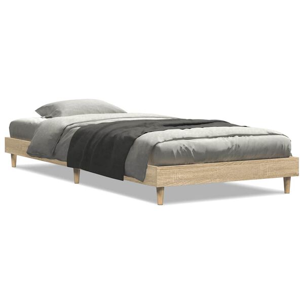 vidaXL Bedframe zonder matras hout sonoma eikenkleurig 75x190 cm