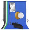 vidaXL Fotostudioset met softboxlampen, achtergrond en reflector