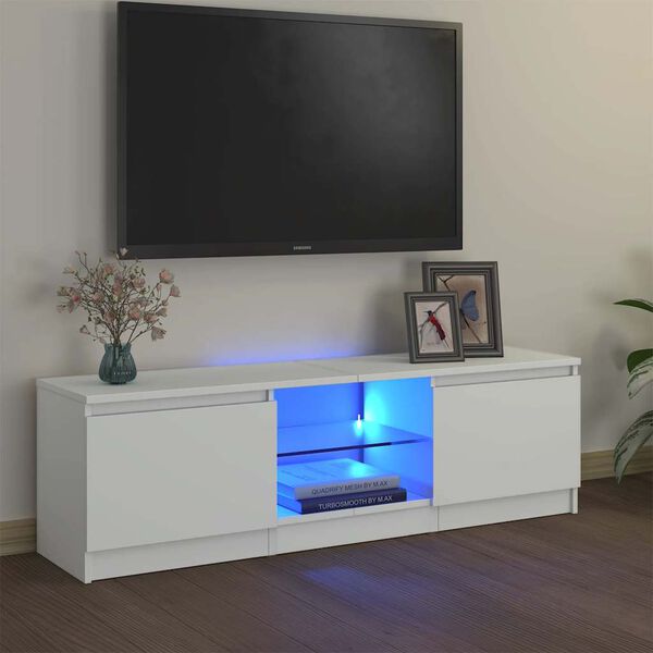 vidaXL Tv-meubel met LED-verlichting 120x30x36 cm wit
