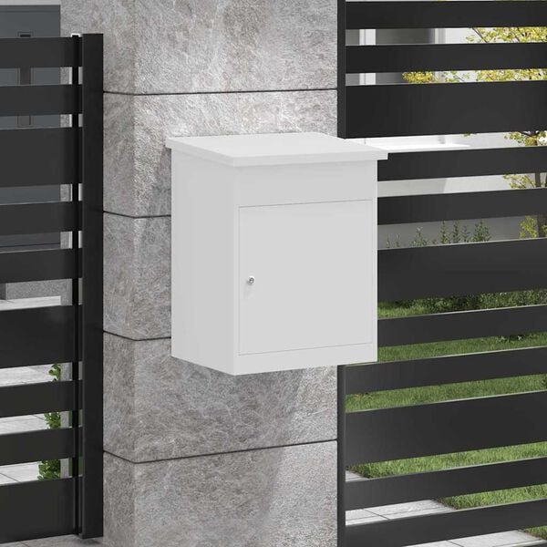 vidaXL Pakket inwerp box met opslag Wit 47,5 x 38 x 59 cm Staal