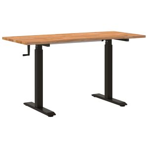 vidaXL Bureau Zwart en Lichtbruin 140 x 60 cm Massief Eikenhout