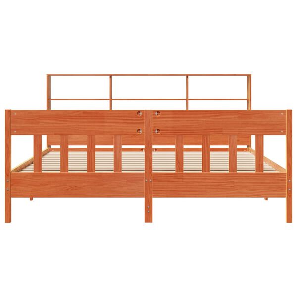 vidaXL Bedframe zonder matras massief grenenhout wasbruin 180x200 cm