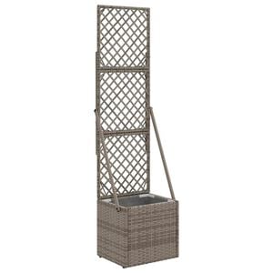 vidaXL Tuindruppel met Trellis Grijs 35 x 30 x 135 cm poly rattan