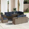 vidaXL 9-delige Loungeset met kussens poly rattan acacia grijs