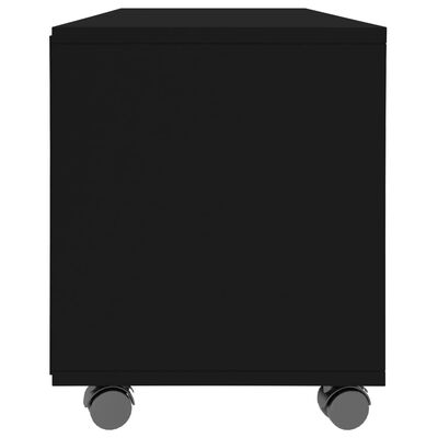 vidaXL Tv-meubel met wieltjes 90x35x35 cm bewerkt hout zwart