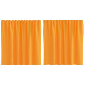 vidaXL Gordijnen voile met roedezakken 2 st oranje