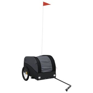 vidaXL Fietstrailer 30 kg ijzer zwart