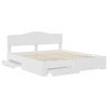 vidaXL Bedframe met hoofdeinde met lade Wit 200 x 200 cm Bewerkt hout