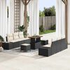vidaXL Tuin Sofa Set met kussen 9 pcs Zwart Poly riet