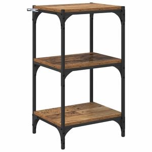 vidaXL Boekenkast Oud hout 40 x 33 x 70,5 cm Gemonteerd hout en ijzer