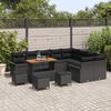 vidaXL Tuinbankenset met kussen 13 pcs Zwart poly rattan