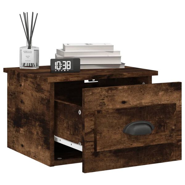vidaXL Nachtkastjes 2 st wandgemonteerd 41,5x36x28 cm gerookt eiken