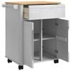 vidaXL Keuken Trolley FLORO Wit 72,5 x 45 x 80 cm Massief Vurenhout