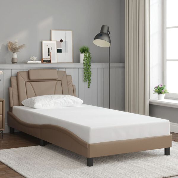 vidaXL Bedframe "Viana" met LED zonder matras cappuccino 100x200 cm