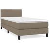 vidaXL Boxspring met matras stof taupe 80x200 cm