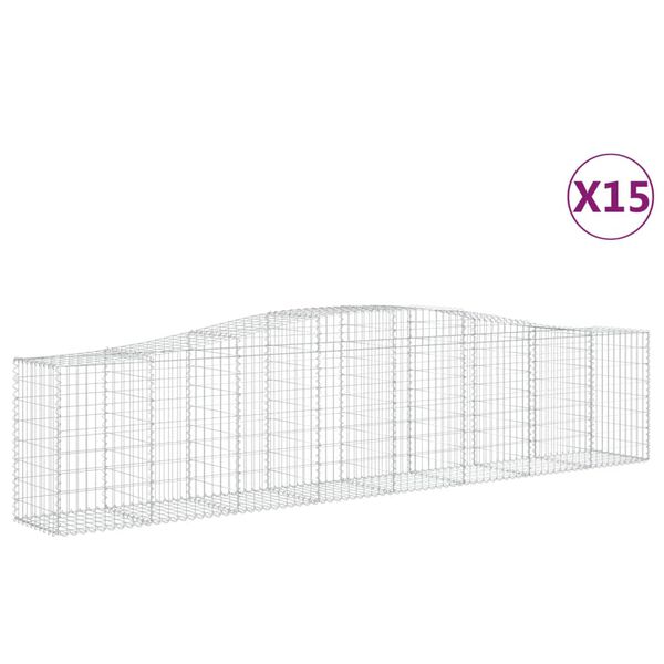 vidaXL Schanskorven 15 st gewelfd 400x50x80/100 cm ijzer