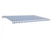 vidaXL Luifel automatisch met LED en windsensor 500x350 cm blauw wit