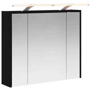 vidaXL Badkamer spiegelkast Zwart Eiken 73,5 x 16 x 62,5 cm