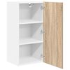 vidaXL Hangkast Sonoma Eik en Wit 40 x 31 x 80 cm Bewerkt hout
