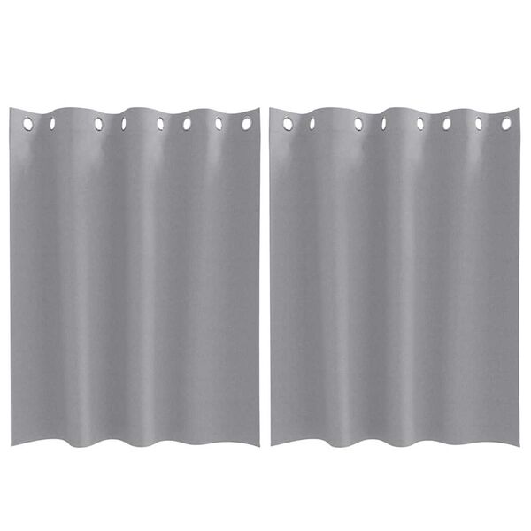 vidaXL Zwart-out Gordijnen met Ringen 2 pcs Lichtgrijs 140 x 140 cm