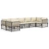 vidaXL 7-delige Loungeset met kussens poly rattan antracietkleurig