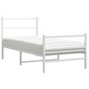 vidaXL Bedframe met hoofd- en voeteneinde&nbsp;metaal wit 90x200 cm
