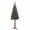 vidaXL Slanke Kerstboom Groen 180 cm PVC en massief dennenhout