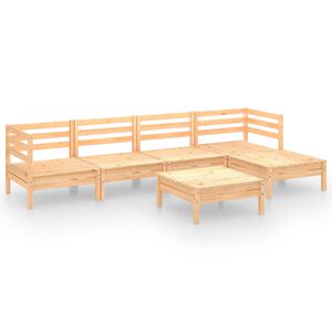 vidaXL 6-delige Loungeset massief grenenhout