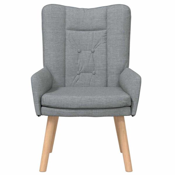 vidaXL Fauteuil Lichtgrijs 63 x 67 x 94 cm Stof en multiplex