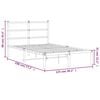 vidaXL Bedframe met hoofdbord metaal wit 120x190 cm