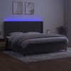 vidaXL Boxspring met matras en LED fluweel donkergrijs 200x200 cm