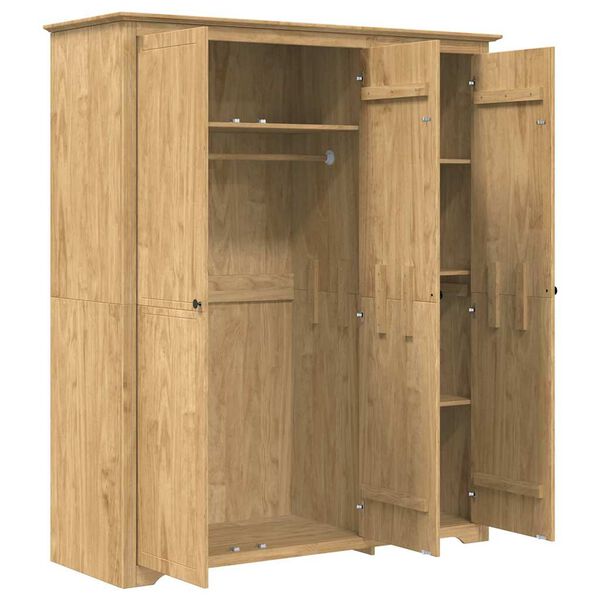 vidaXL Kledingkast BODO Honingbruin 146 x 53,5 x 173 cm Bewerkt hout