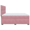 vidaXL Boxspring met matras fluweel roze 200x200 cm