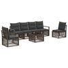 vidaXL Tuinbankenset 7 st Grijs poly rattan