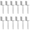 vidaXL Hekankers 12 stuks Zilver 8x6x30 cm Gegalvaniseerd staal