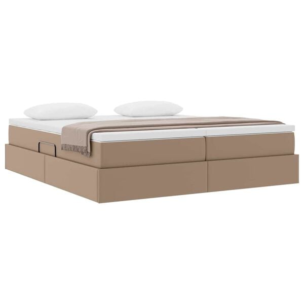 vidaXL Opbergbed met matras Cappuccino 180 x 200 cm Nep Leer