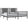 vidaXL Bedframe massief grenenhout grijs 200x200 cm