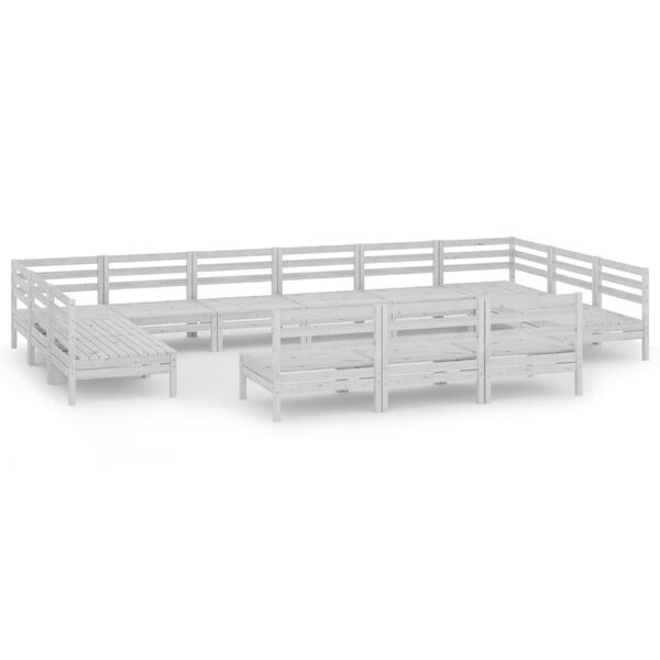 vidaXL 13-delige Loungeset massief grenenhout wit