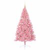 vidaXL Kunstmatig Voorverlicht Kerstboom met 300 LED Roze 180 cm PVC