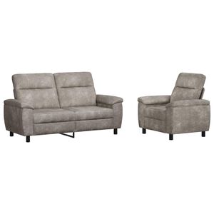 vidaXL Bankstel 2 pcs Lichtgrijs Nep Suede Leer