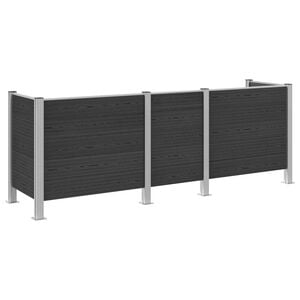 vidaXL Afvalbak Schutting Grijs 315 x 85 x 115 cm Aluminium en WPC