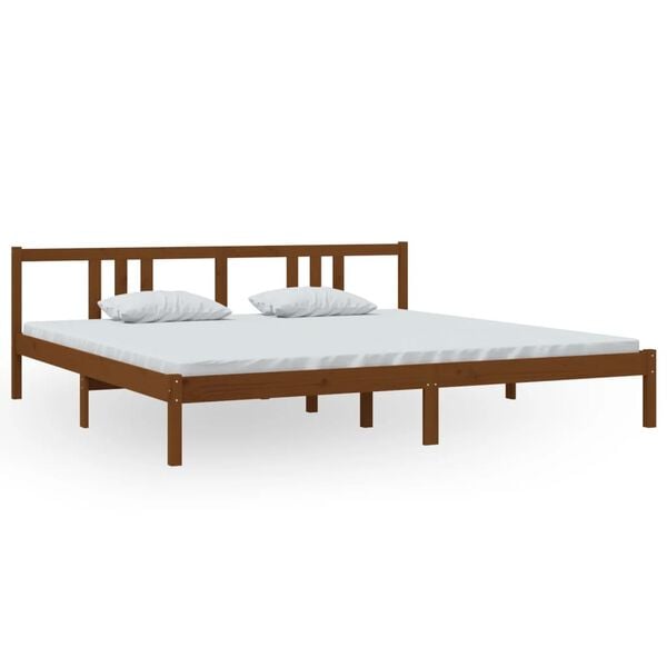 vidaXL Bedframe massief hout honingbruin 200x200 cm