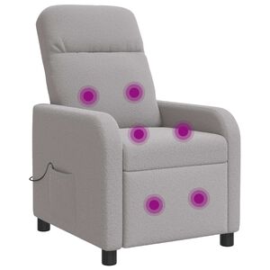vidaXL Massage Recliner Lichtgrijs Boucl&eacute;