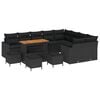 vidaXL Tuinbankenset 13 st Zwart poly rattan