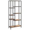 vidaXL Boekenkast 80x30x180 cm staal en bewerkt hout