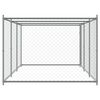 vidaXL Hondenhok met deur 6x2x1,5 m gegalvaniseerd staal grijs